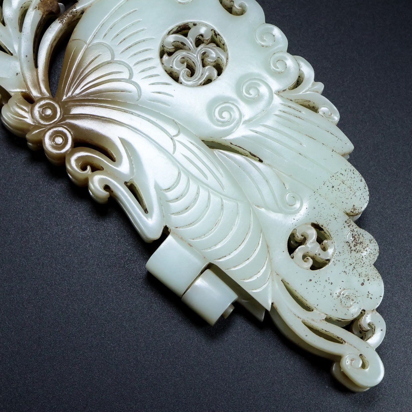 A2158 Superb Chinese Hetian Jade Butterfly Jade Bi
