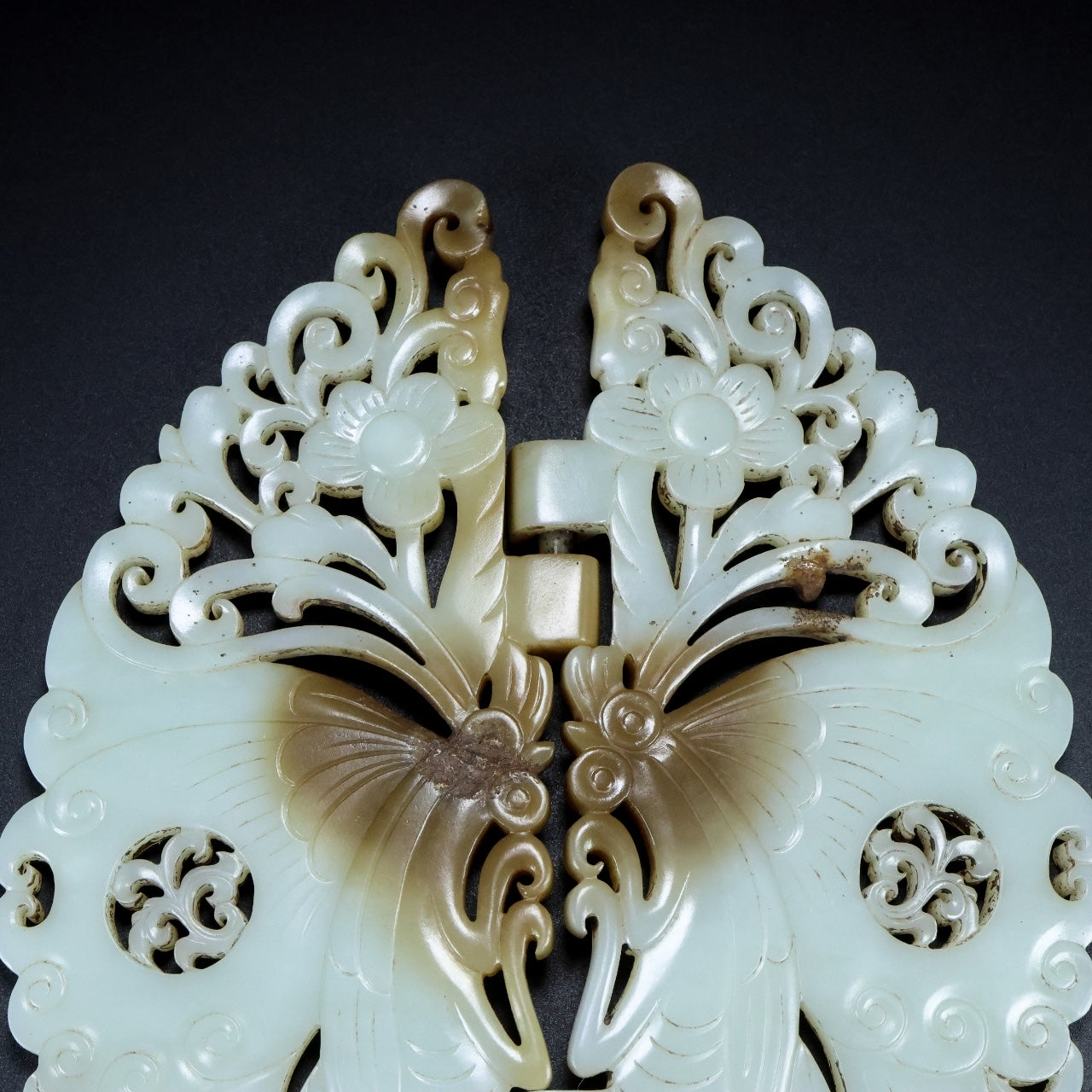 A2158 Superb Chinese Hetian Jade Butterfly Jade Bi