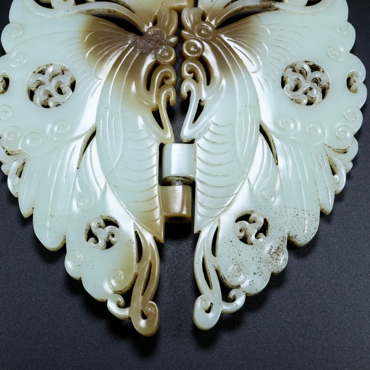 A2158 Superb Chinese Hetian Jade Butterfly Jade Bi