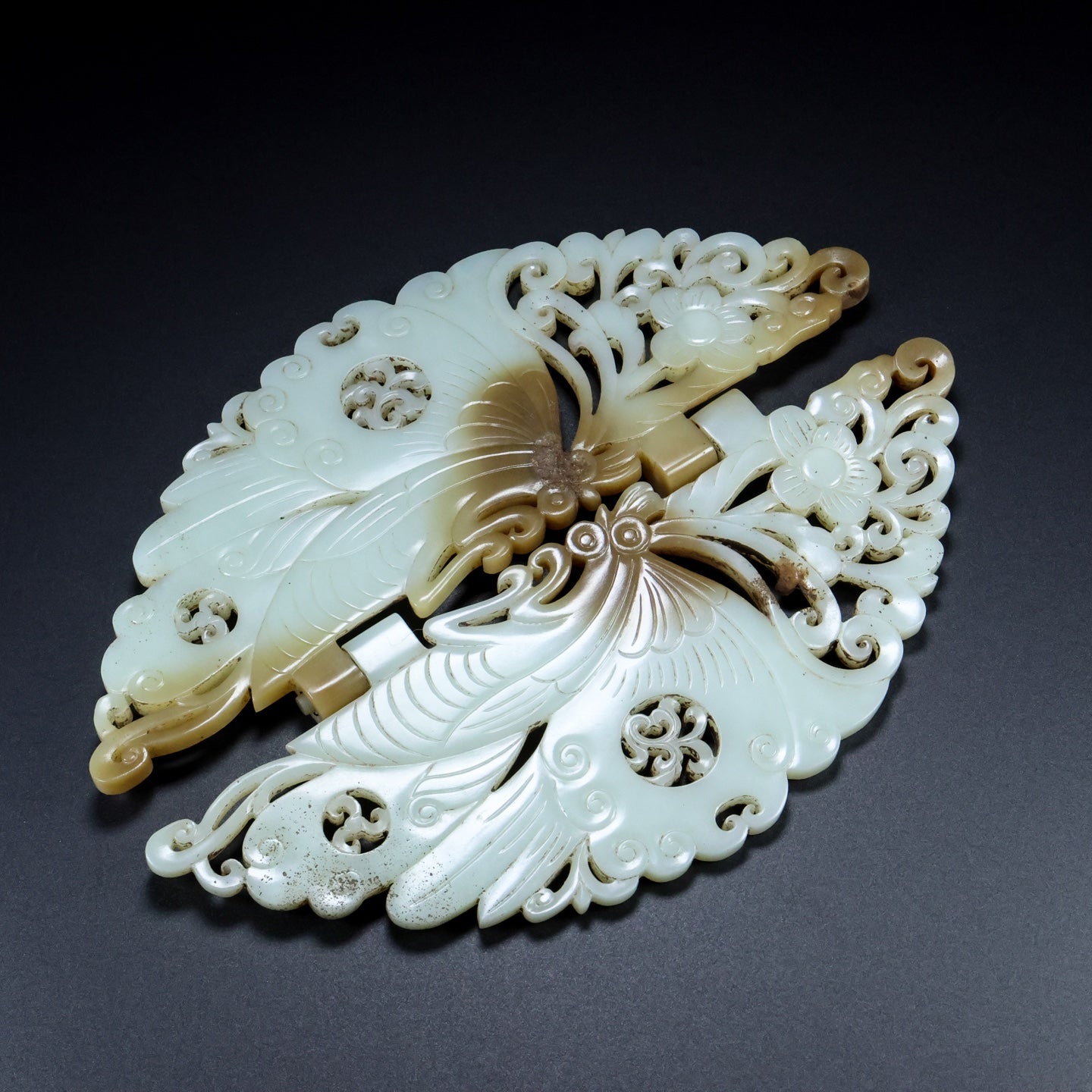 A2158 Superb Chinese Hetian Jade Butterfly Jade Bi
