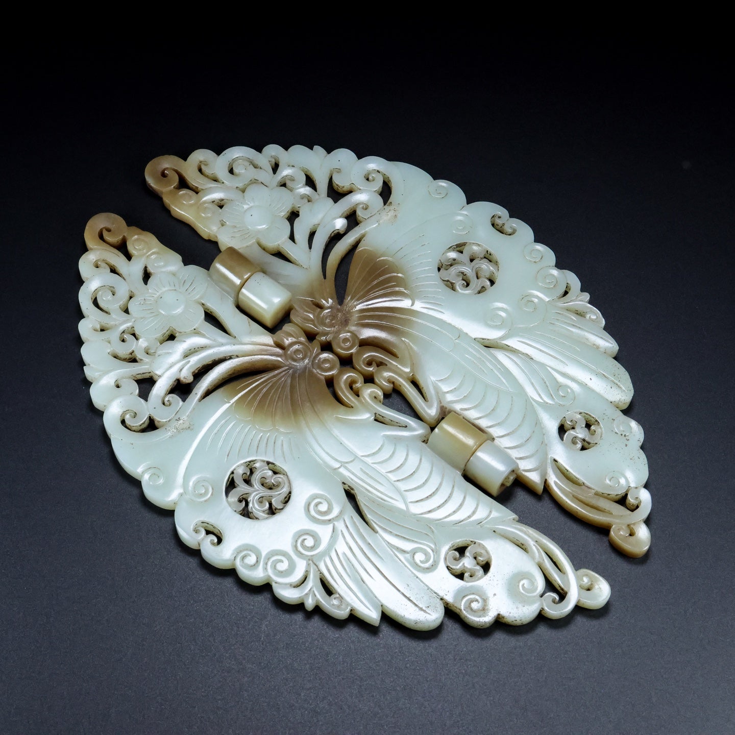 A2158 Superb Chinese Hetian Jade Butterfly Jade Bi