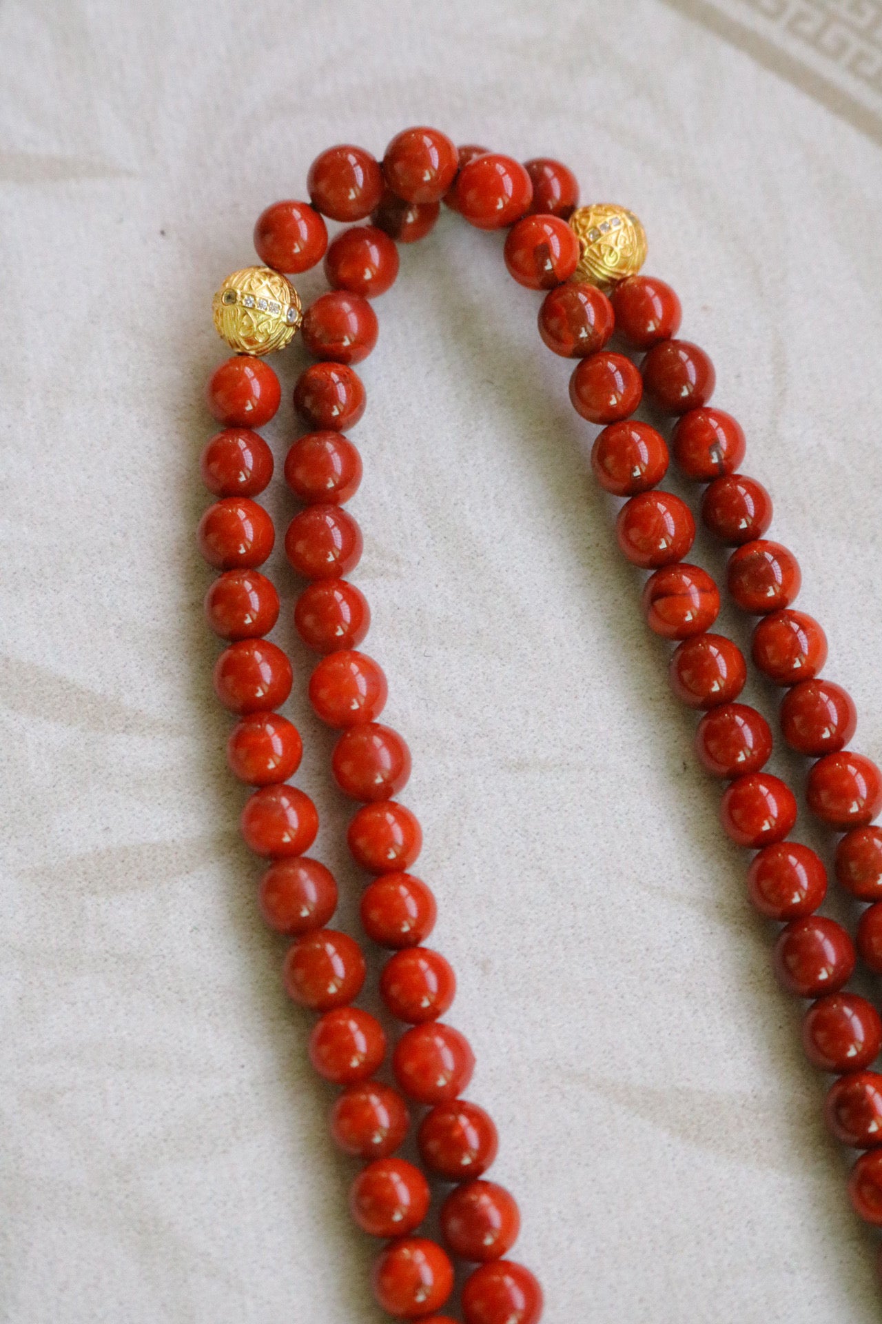 A2194 Beautiful Chinese Nanhong Agate Beads Necklace