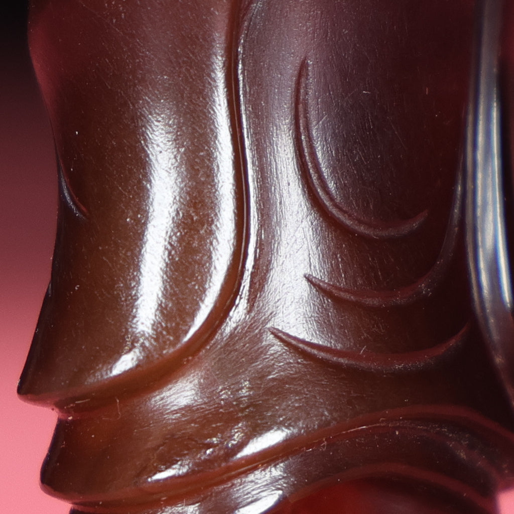 A2213 Vintage Chinese Agate Carved Kid Pendant
