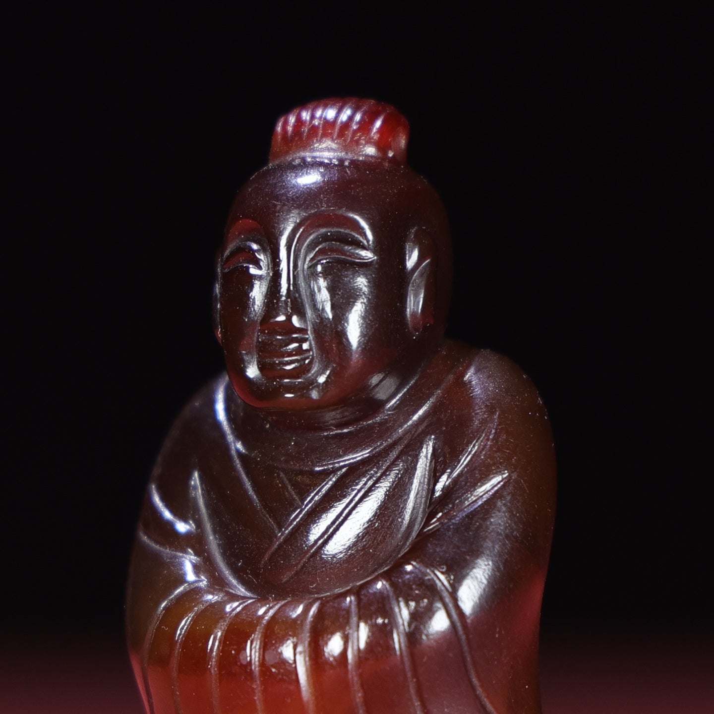 A2213 Vintage Chinese Agate Carved Kid Pendant