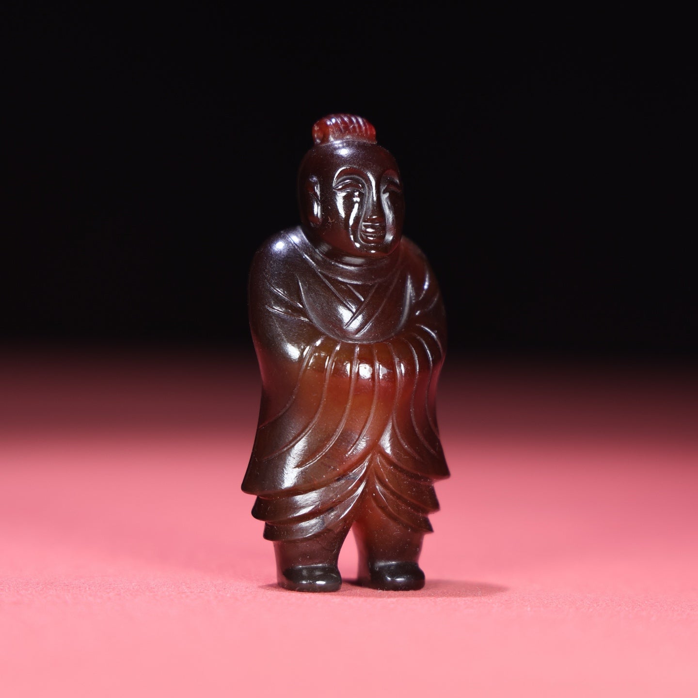 A2213 Vintage Chinese Agate Carved Kid Pendant