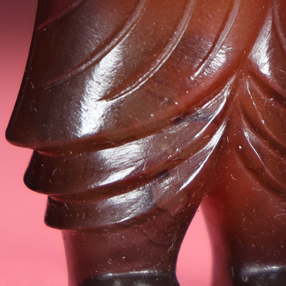 A2213 Vintage Chinese Agate Carved Kid Pendant