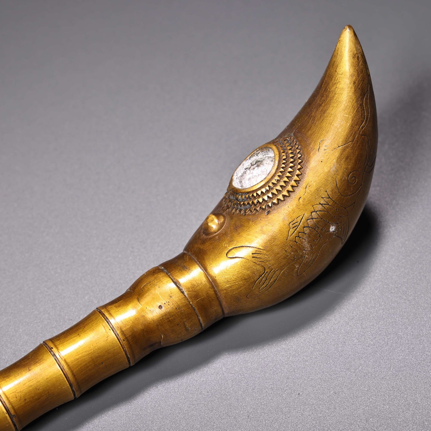 A2214 Vintage Chinese Brass Tobacco Pipe