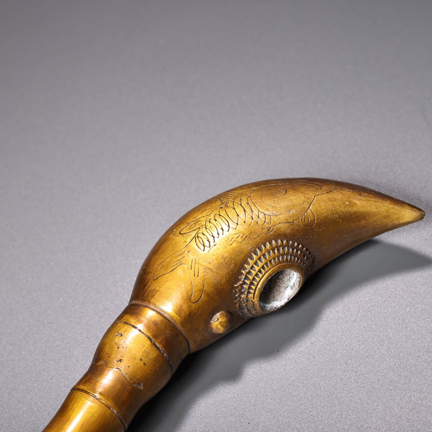 A2214 Vintage Chinese Brass Tobacco Pipe