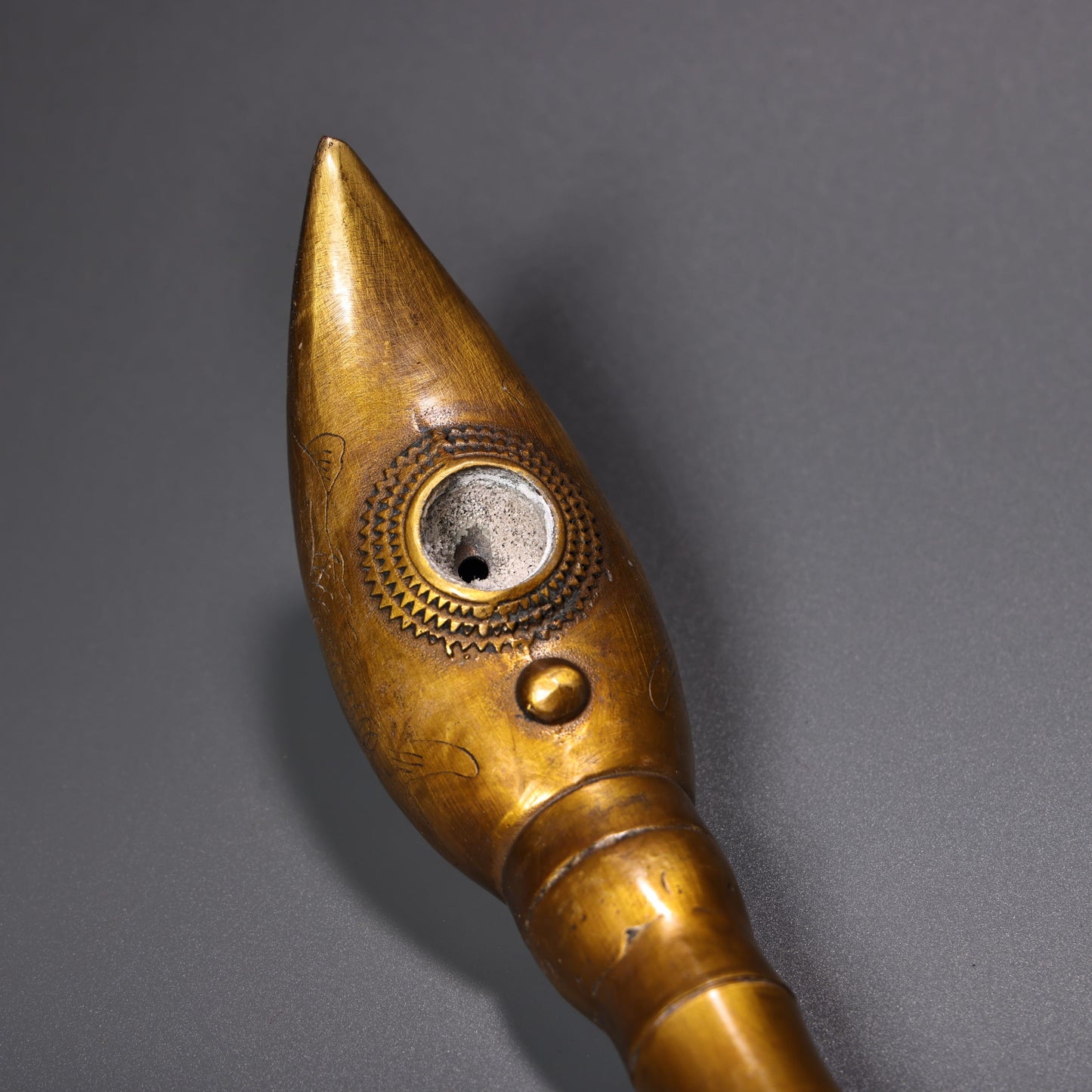A2214 Vintage Chinese Brass Tobacco Pipe