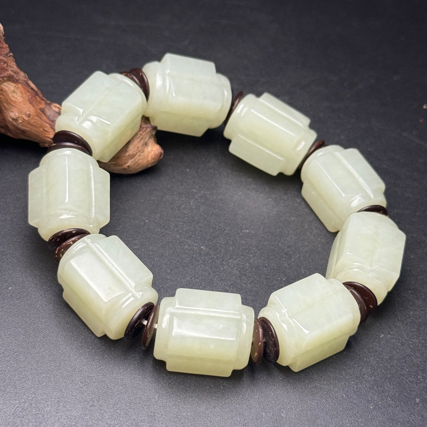 A2228 Superb Chinese Hetian Jade Beads Bracelet