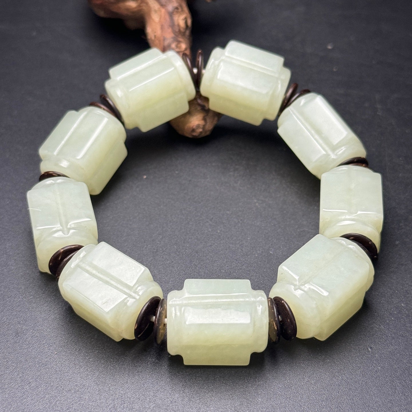A2228 Superb Chinese Hetian Jade Beads Bracelet