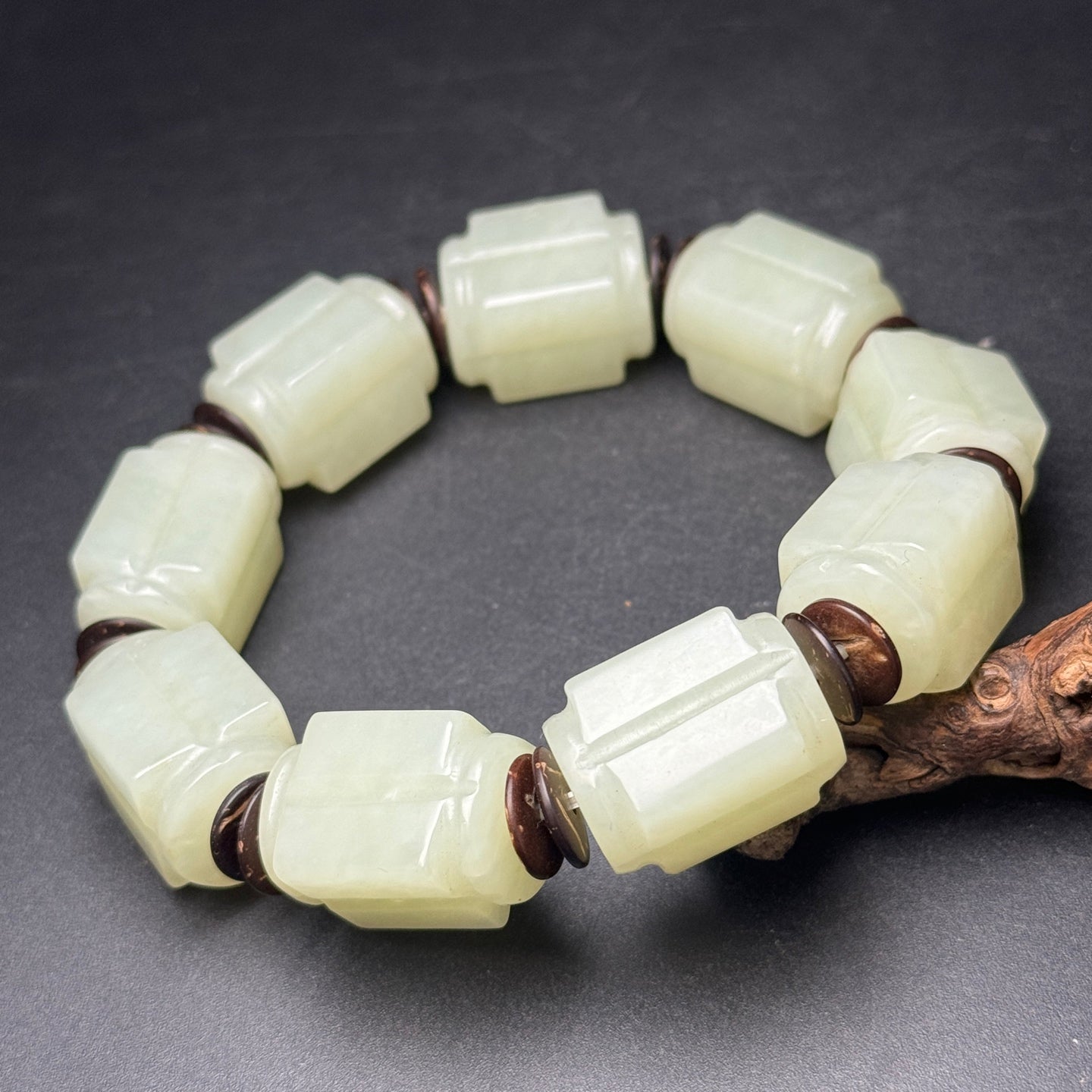 A2228 Superb Chinese Hetian Jade Beads Bracelet