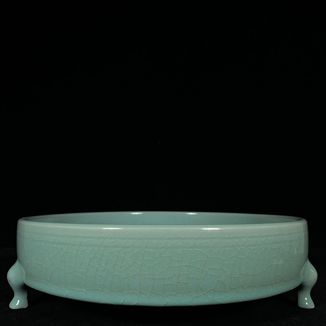 A2229 Chinese Ru Kiln Poetic Prose Porcelain Brush Washert
