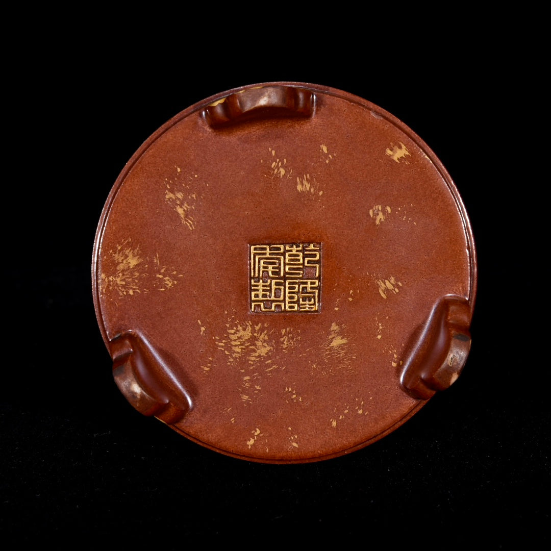A2239 Chinese Gilt Edge Famille Rose Enamel Lotus Leaf & Lotus Flower Design Porcelain Incense Burner