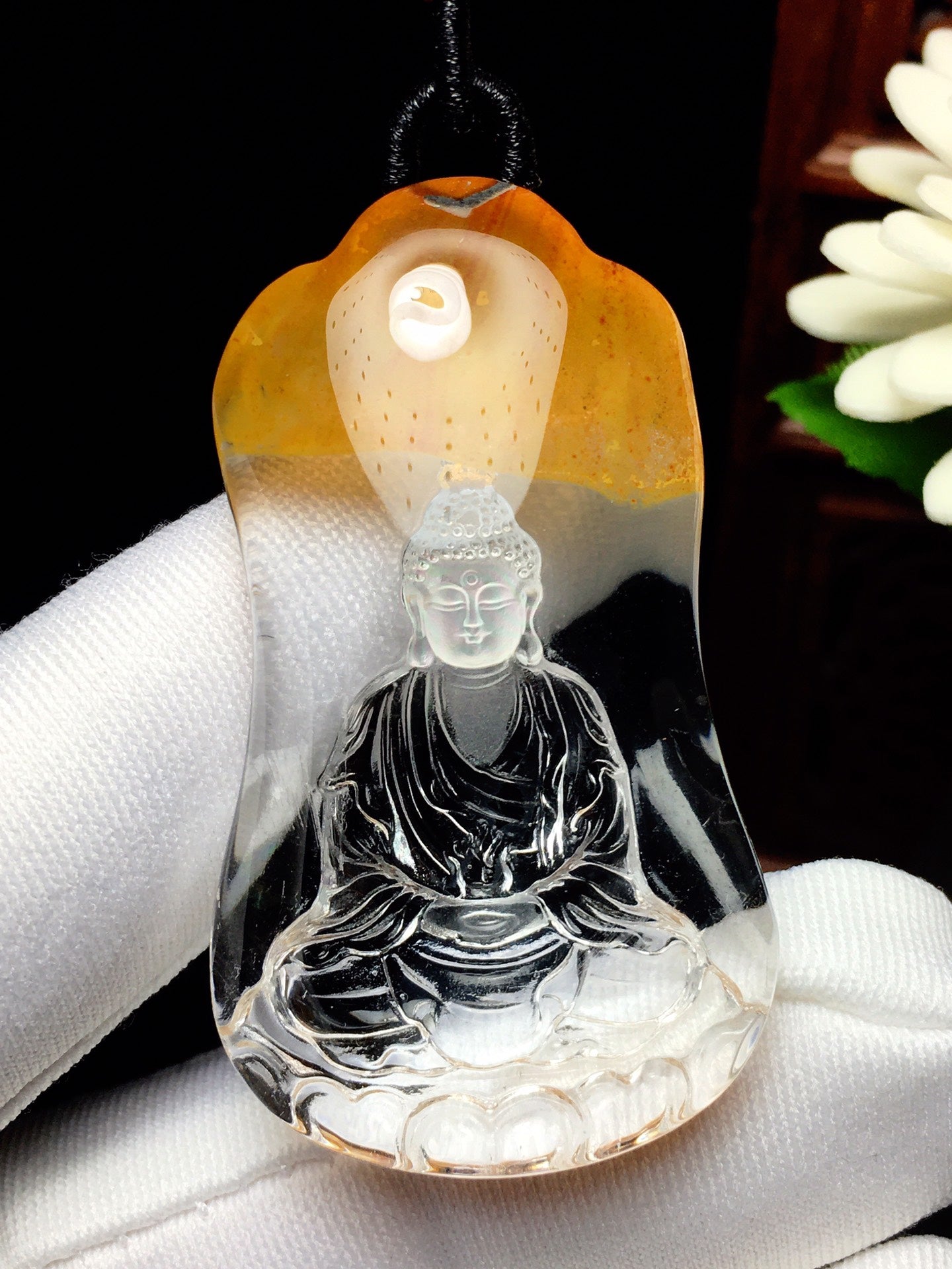 A2247 Exquisite Crystal Carved Siddhartha Buddha Pendant
