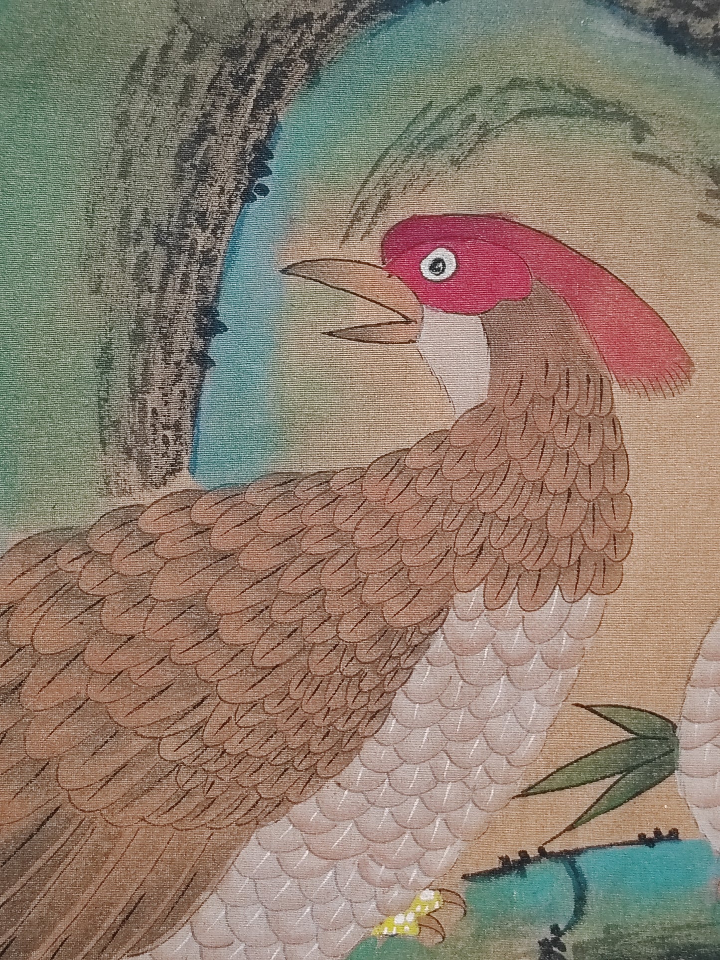 A2252 Chinese Watercolour On Silk Flowers Bird Design Painting - Ma Yuan