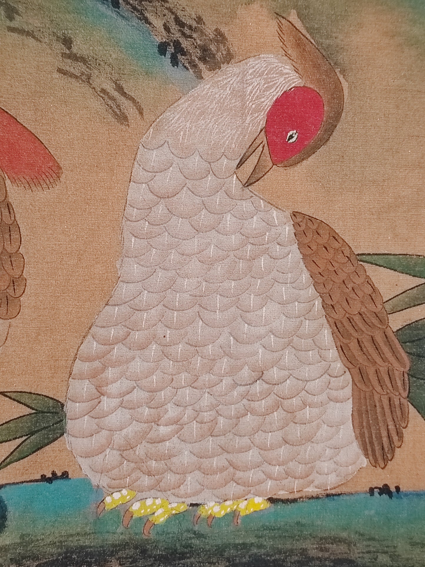 A2252 Chinese Watercolour On Silk Flowers Bird Design Painting - Ma Yuan