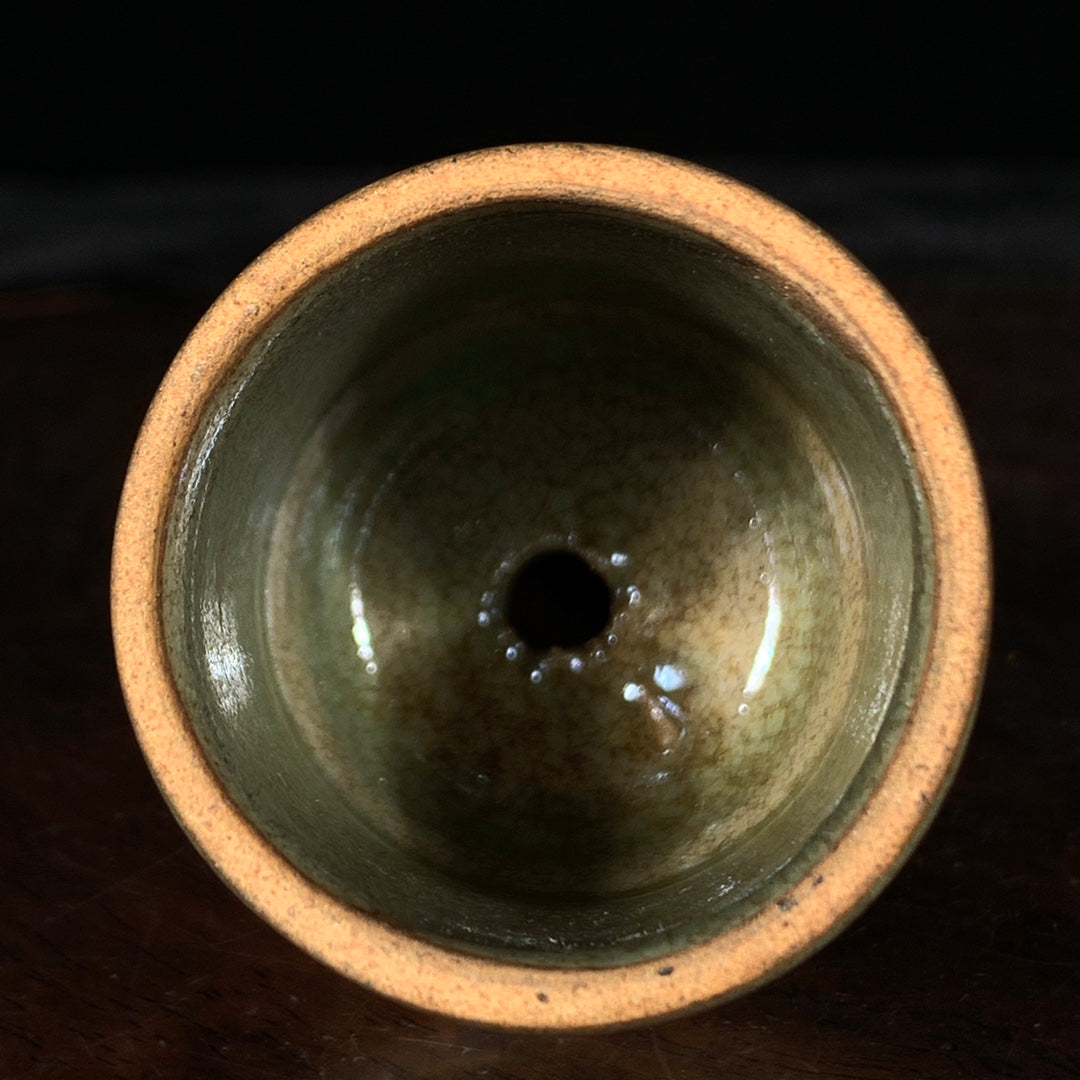 A2266 Vintage Chinese Inlaying Gold Edge Ru Kiln Porcelain Wine Pot