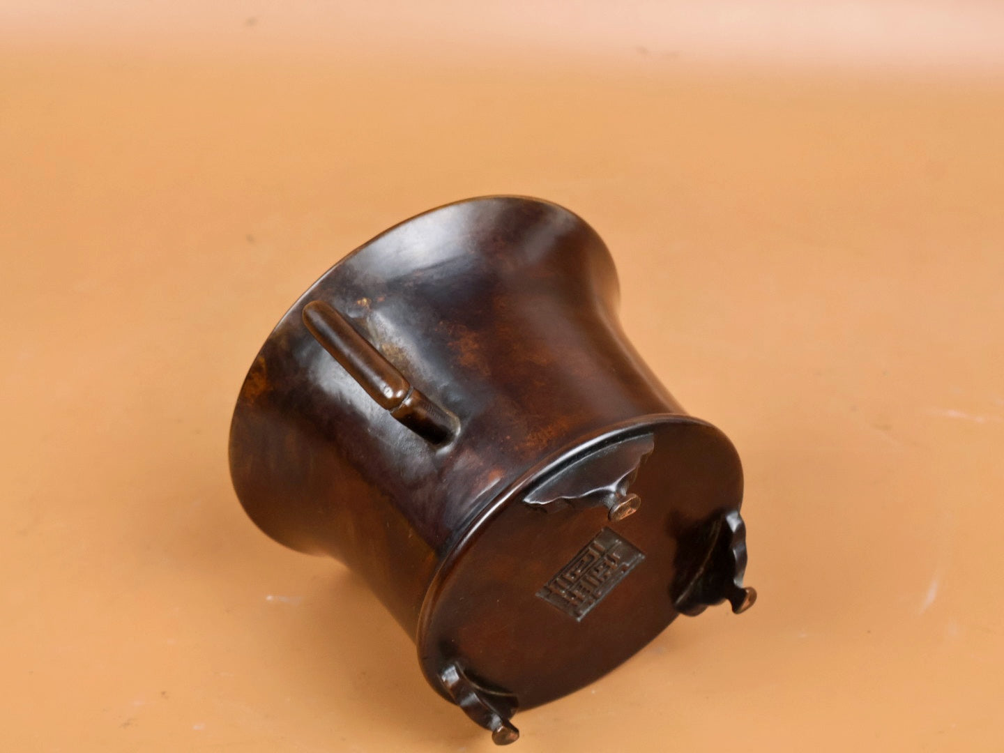 A2268 Vintage Chinese Copper Double Ear Incense Burner