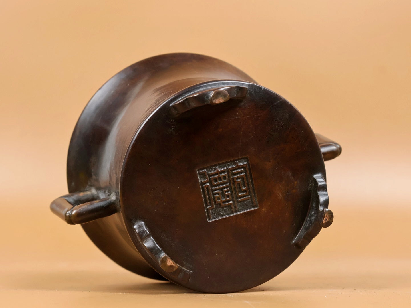 A2268 Vintage Chinese Copper Double Ear Incense Burner