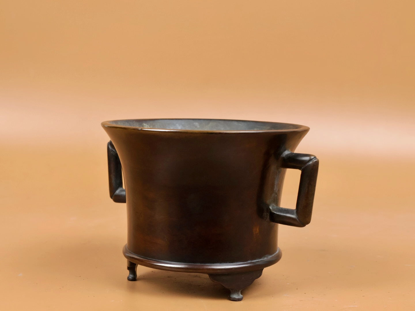 A2268 Vintage Chinese Copper Double Ear Incense Burner