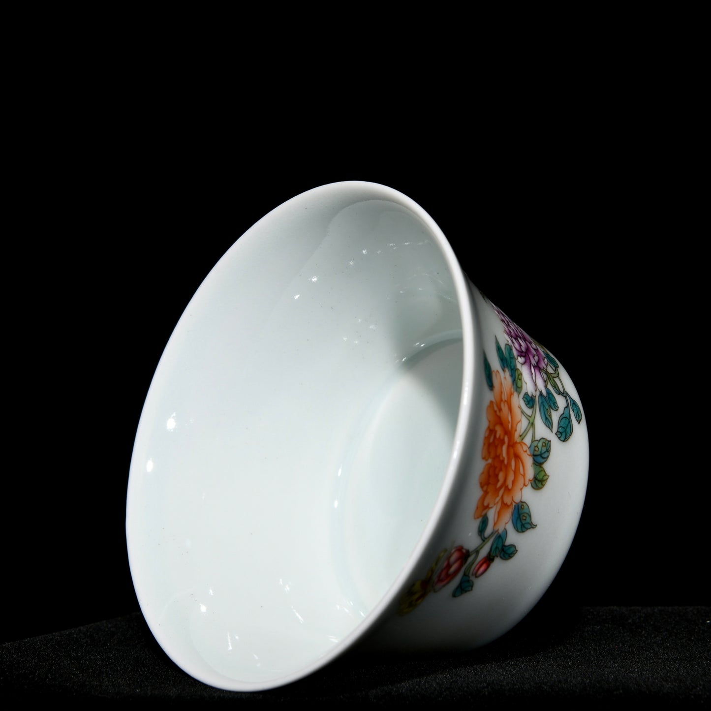 A2281 A Pair Chinese Famille Rose Hundreds Of Flowers In Bloom Design Porcelain Cups