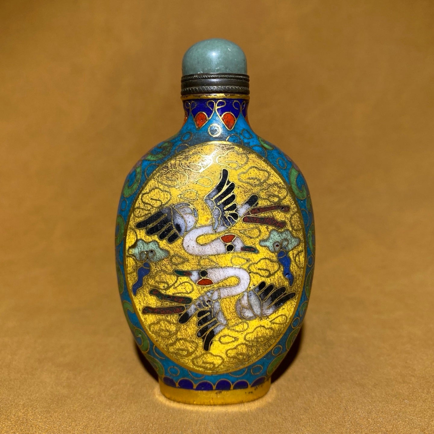 A2298 Vintage Chinese Copper Cloisonne Snuff Bottle