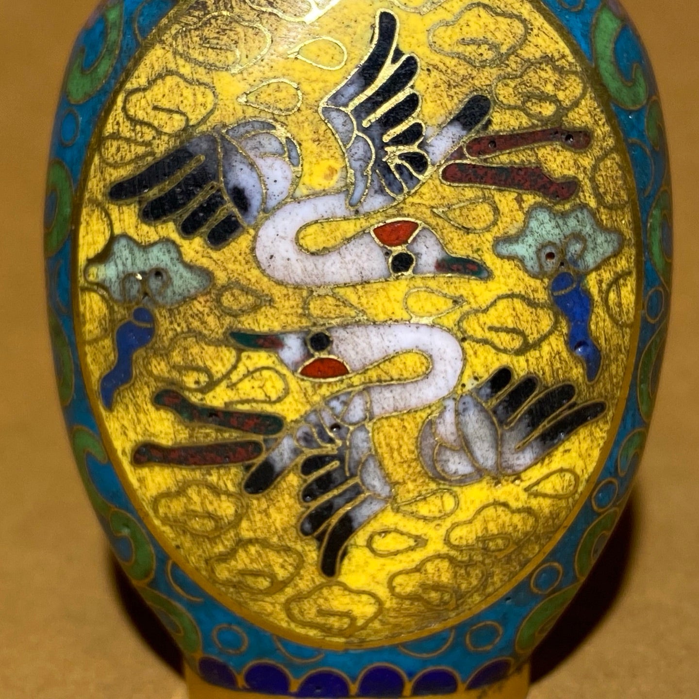 A2298 Vintage Chinese Copper Cloisonne Snuff Bottle