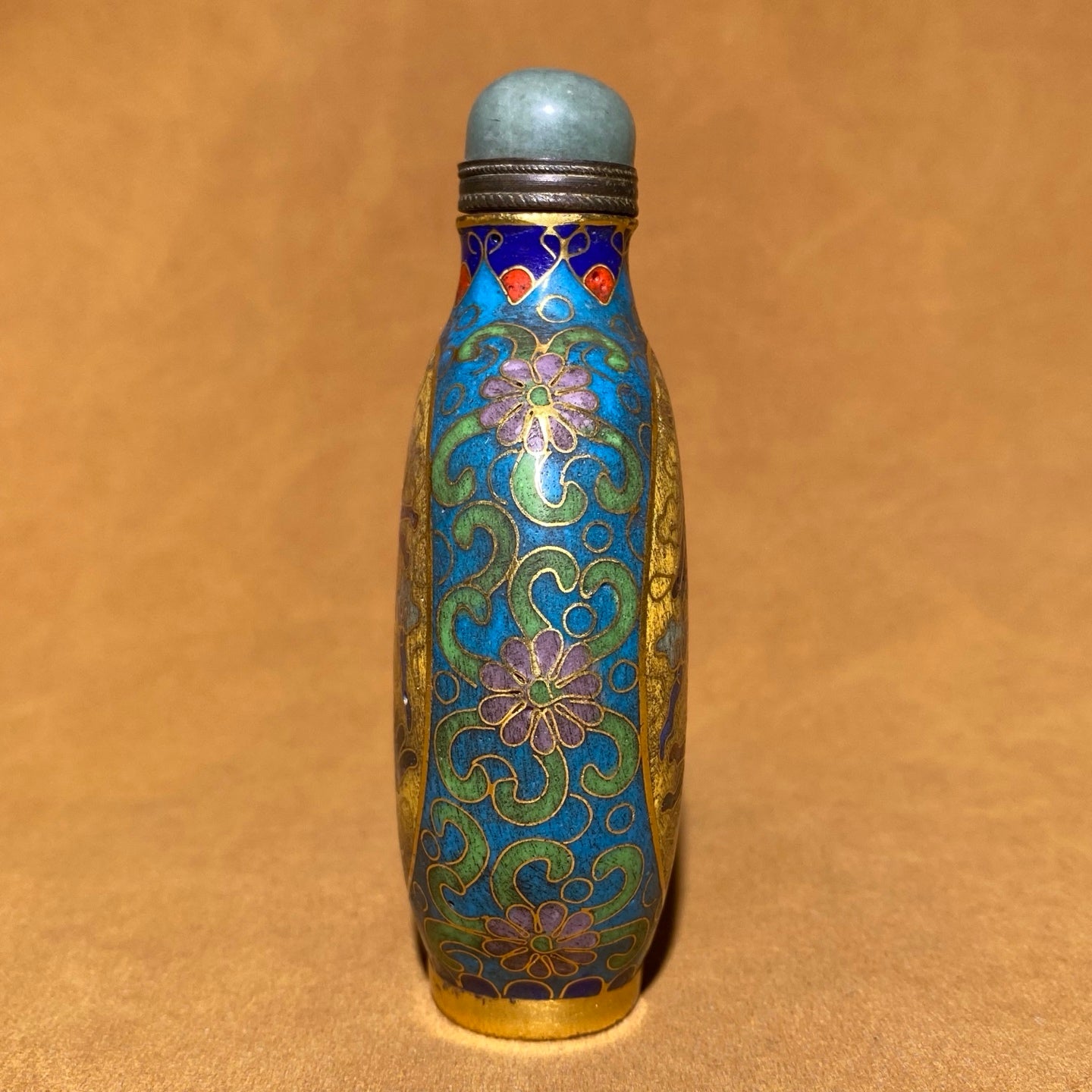 A2298 Vintage Chinese Copper Cloisonne Snuff Bottle