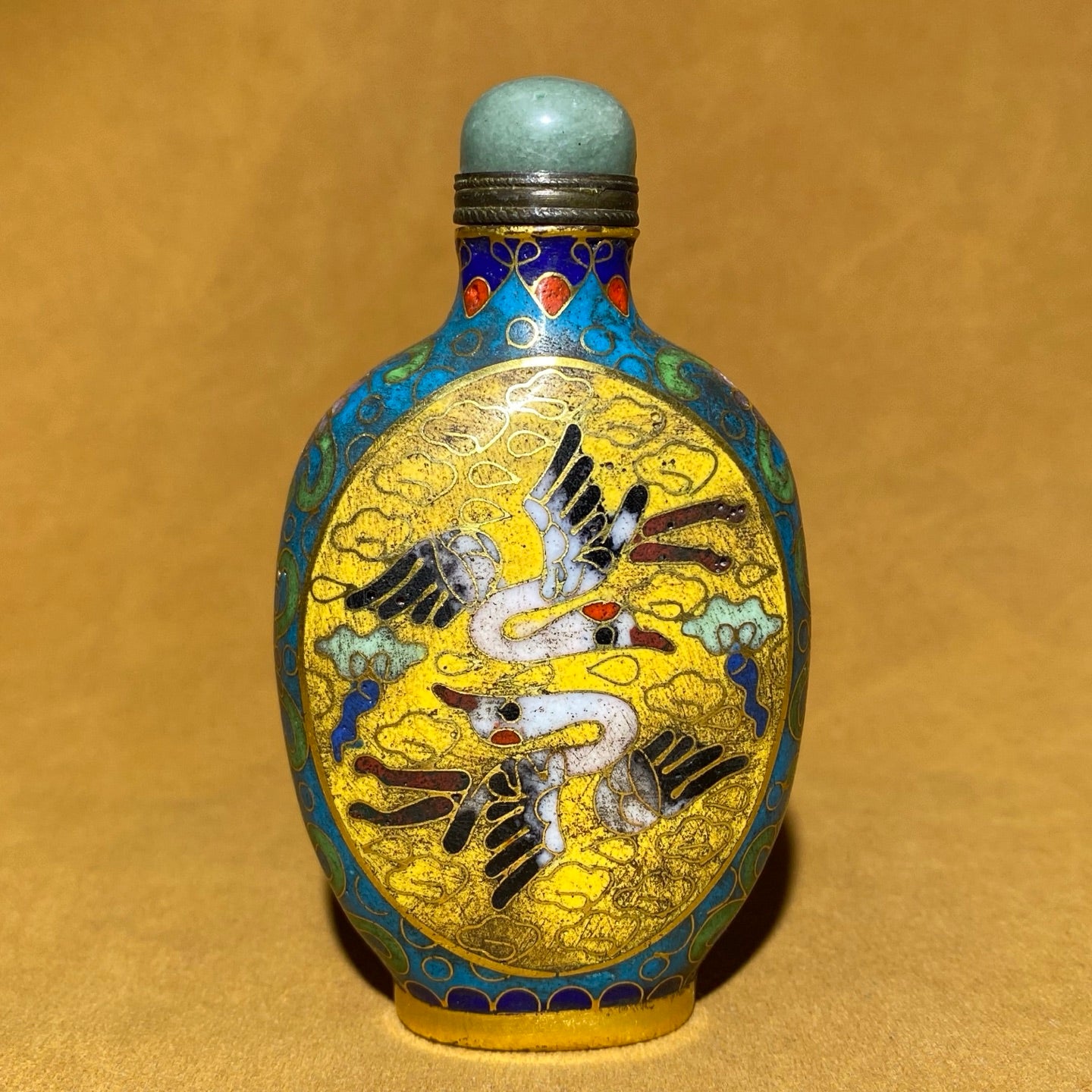 A2298 Vintage Chinese Copper Cloisonne Snuff Bottle