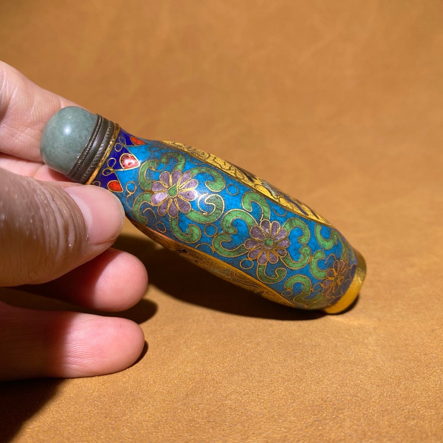 A2298 Vintage Chinese Copper Cloisonne Snuff Bottle
