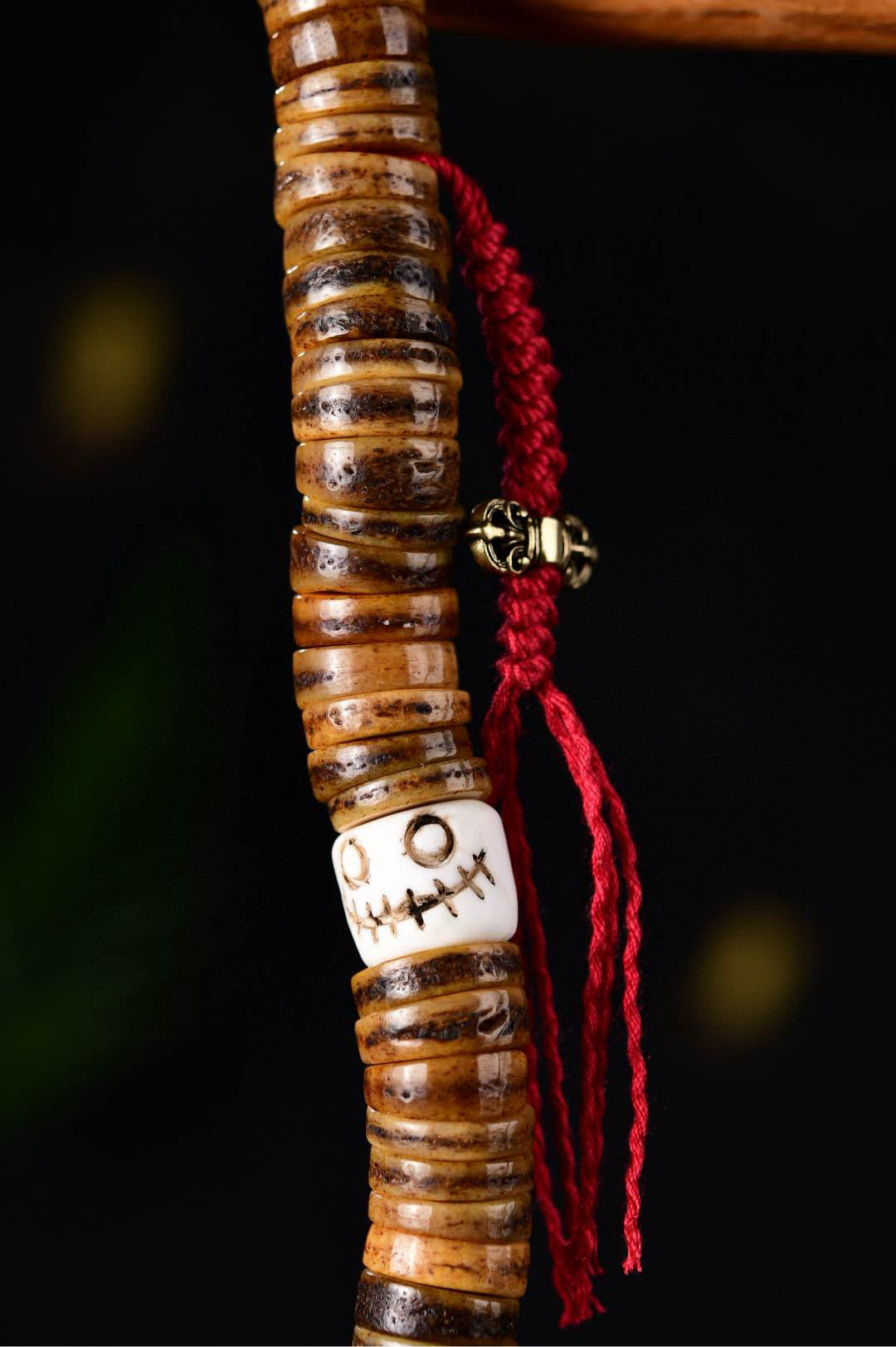 A2318 Vintage Gaba Bone Beads Necklace
