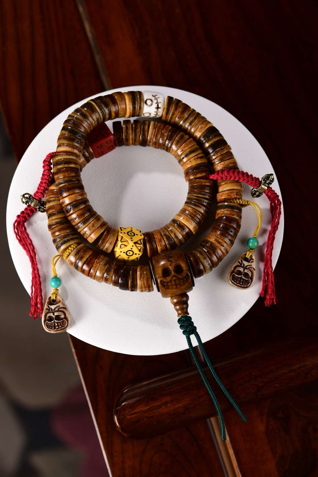 A2318 Vintage Gaba Bone Beads Necklace