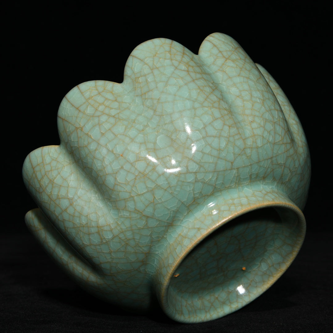 A2366 Chinese Ru Kiln Porcelain Lotus Flower Bowl