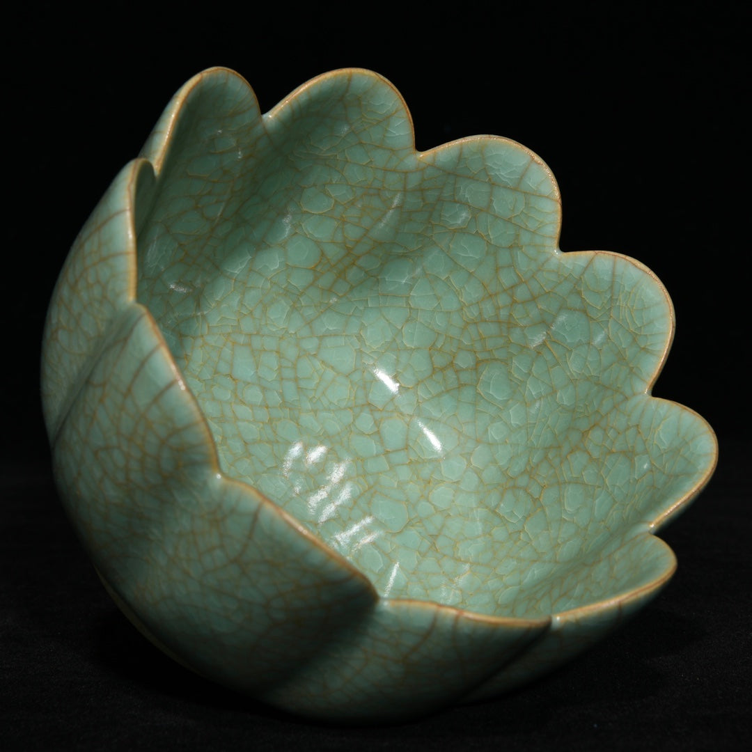 A2366 Chinese Ru Kiln Porcelain Lotus Flower Bowl