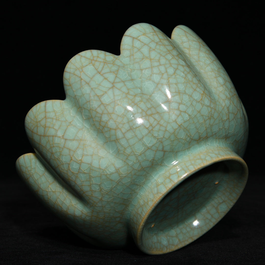 A2366 Chinese Ru Kiln Porcelain Lotus Flower Bowl