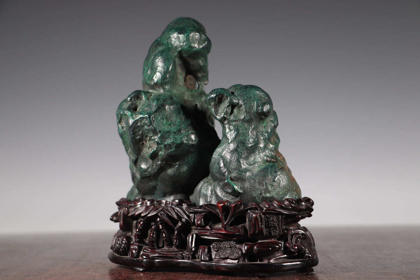 A2440 Vintage Malachite Original Stone Statue