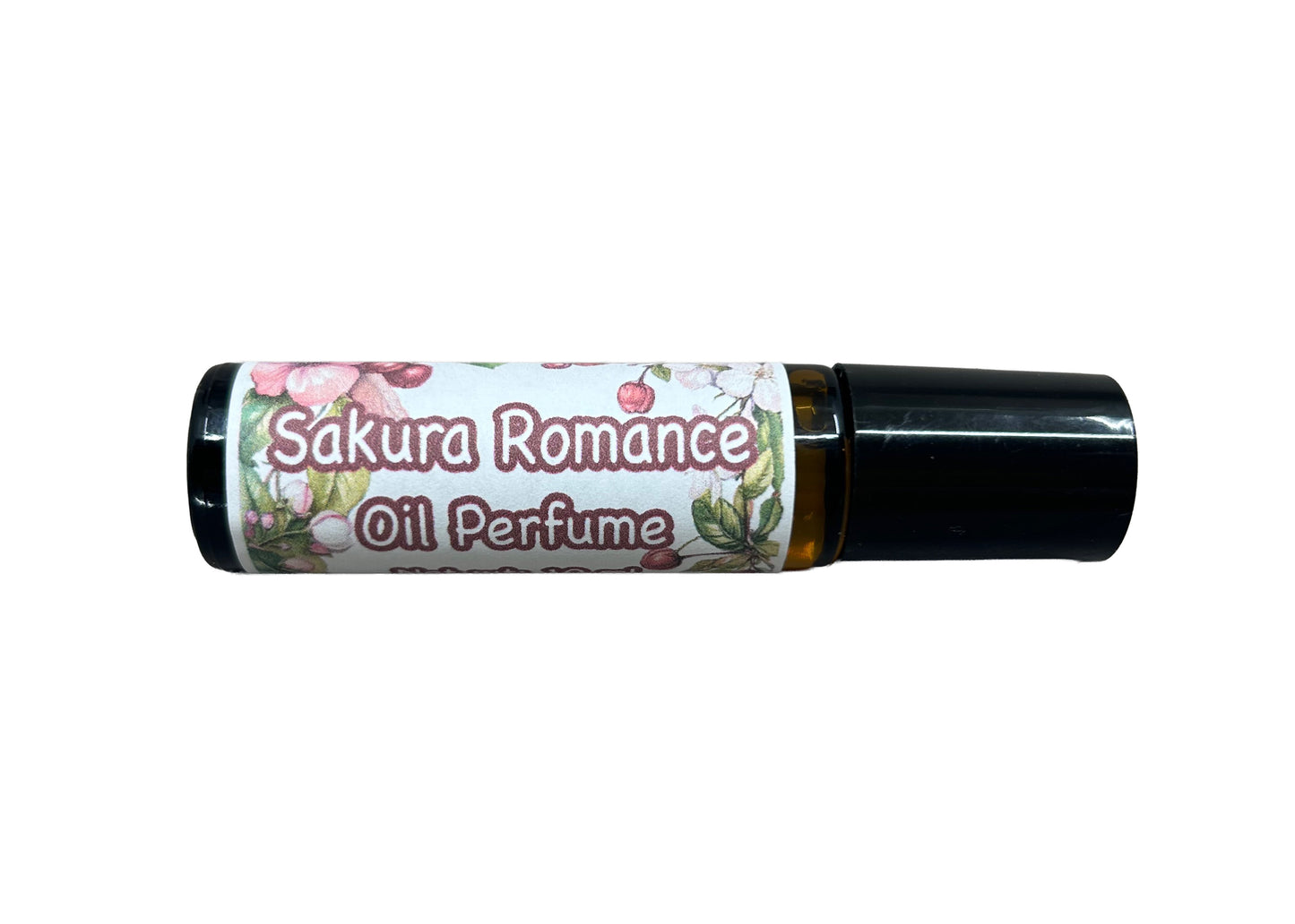 Sakura Romance Perfume Oil-Cherry Blossom Roll On Fragrance w Rose, Vanilla, Sandalwood- Natural Botanical & Alcohol-Free P010A