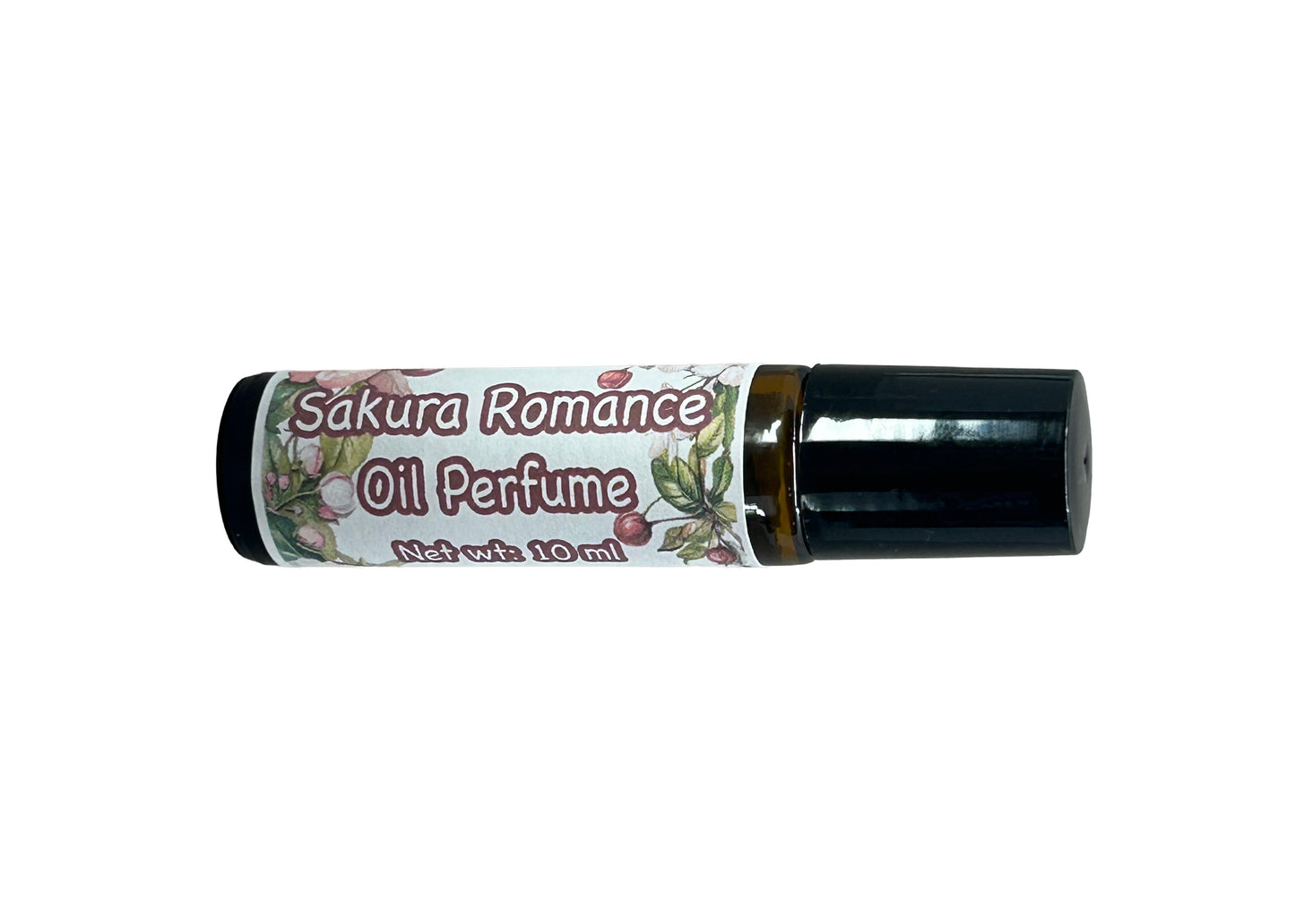 Sakura Romance Perfume Oil-Cherry Blossom Roll On Fragrance w Rose, Vanilla, Sandalwood- Natural Botanical & Alcohol-Free P010A