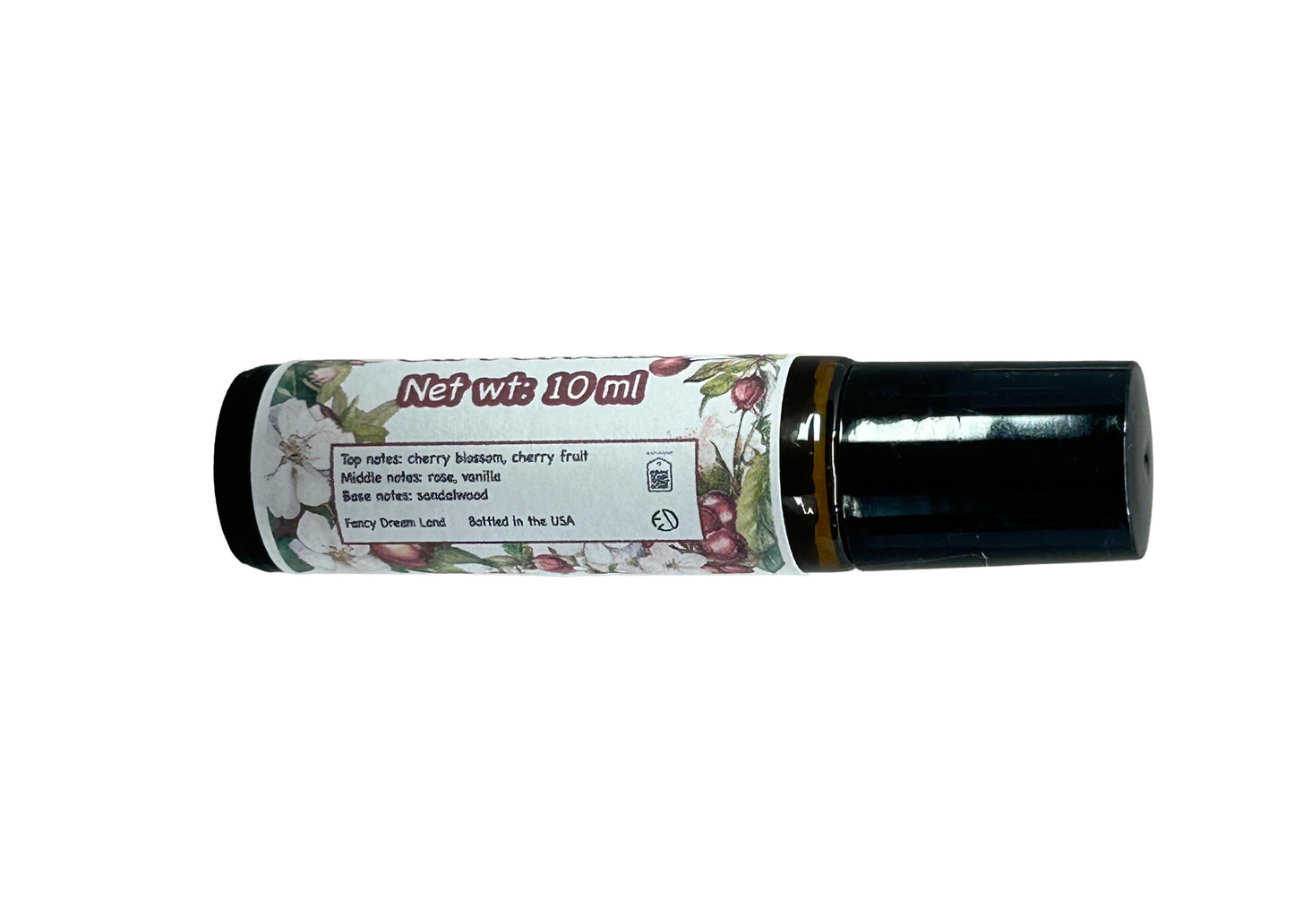 Sakura Romance Perfume Oil-Cherry Blossom Roll On Fragrance w Rose, Vanilla, Sandalwood- Natural Botanical & Alcohol-Free P010A
