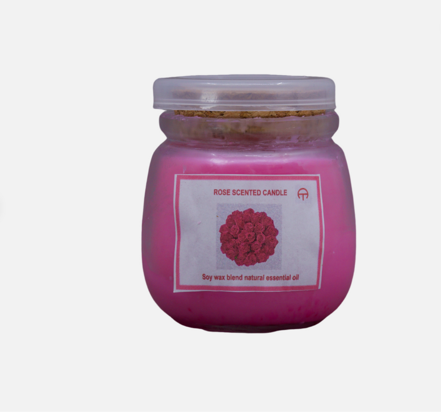 QR013 2.5% Pink Rose Scented Soy Wax Candle 7oz Jar