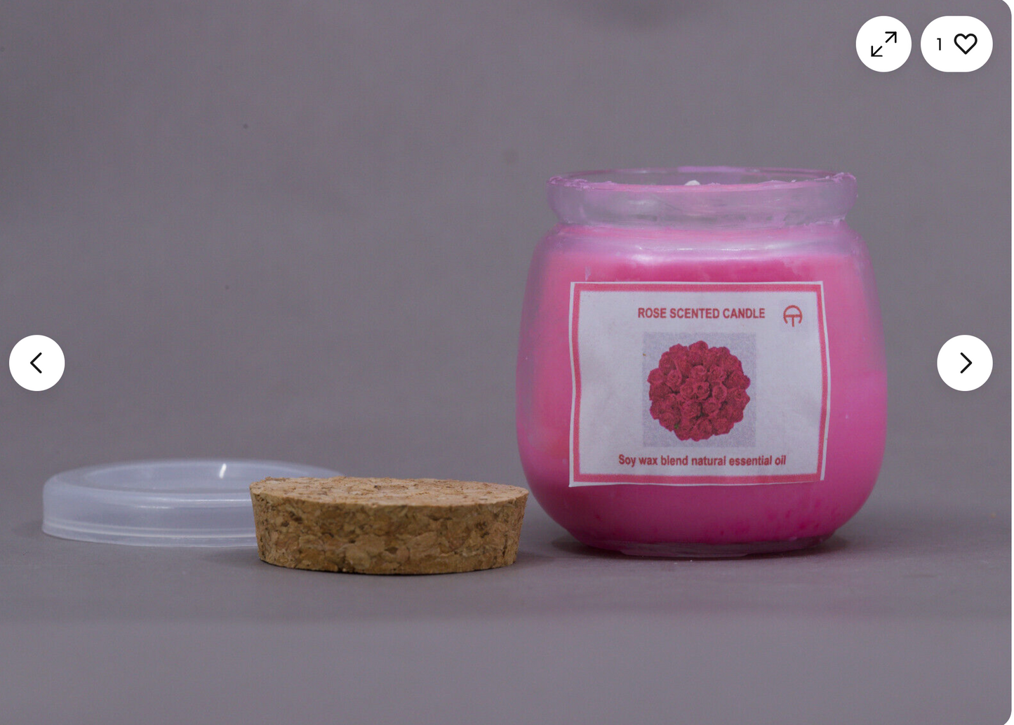 QR013 2.5% Pink Rose Scented Soy Wax Candle 7oz Jar