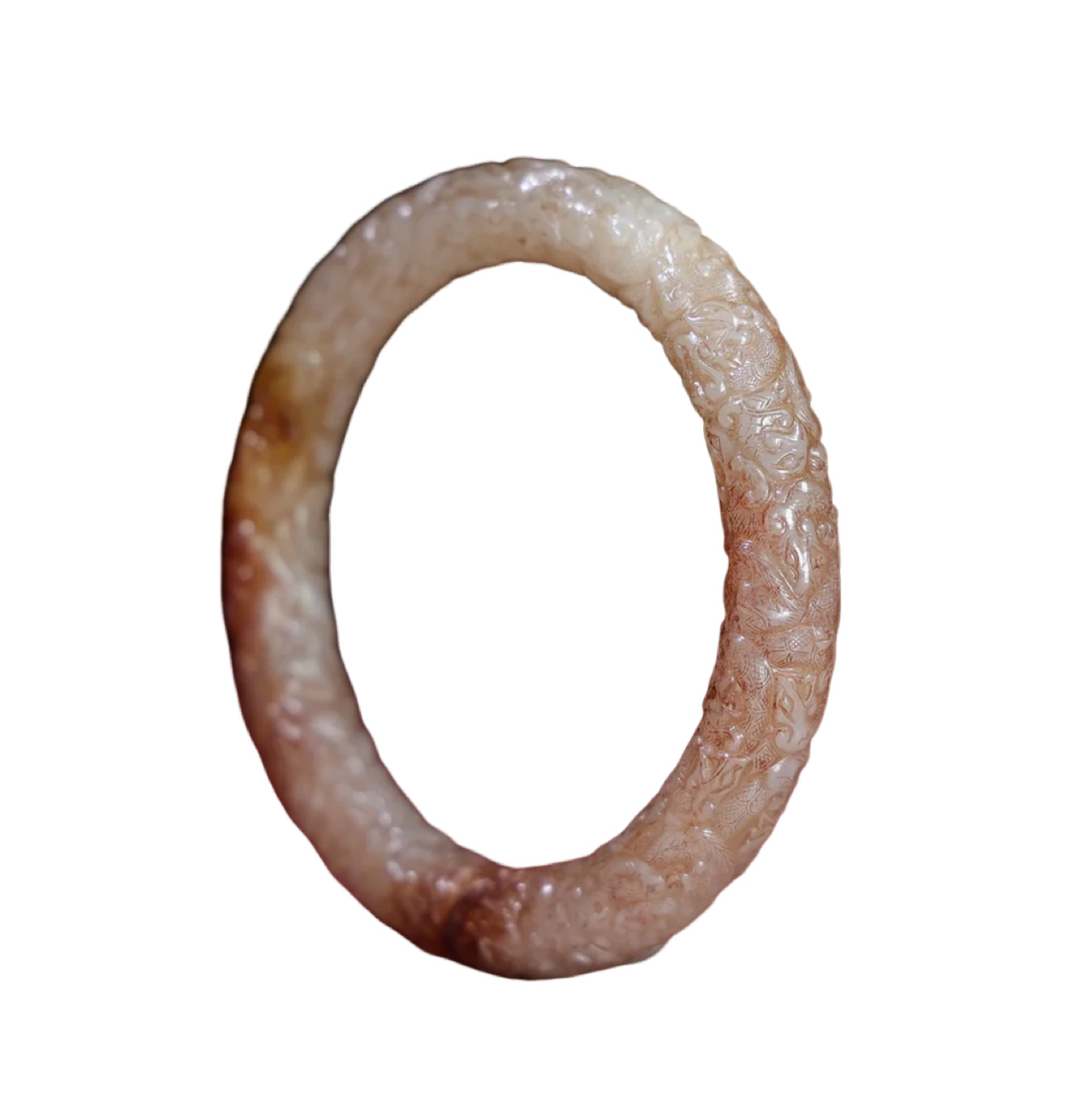 A0726 Vintage Chinese Hetian Jade Bracelet