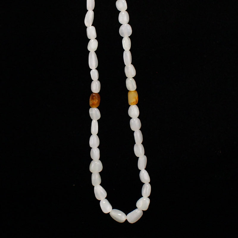 Natural Hetian Jade Original Stone Beads Necklace