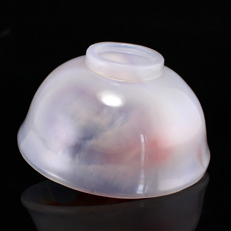 Beautiful White & Red Agate Double Fish Bowl