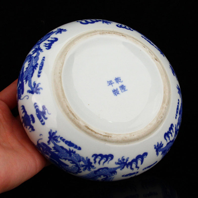 Chinese Blue And White Porcelain Lucky Dragon Design Brush Washer