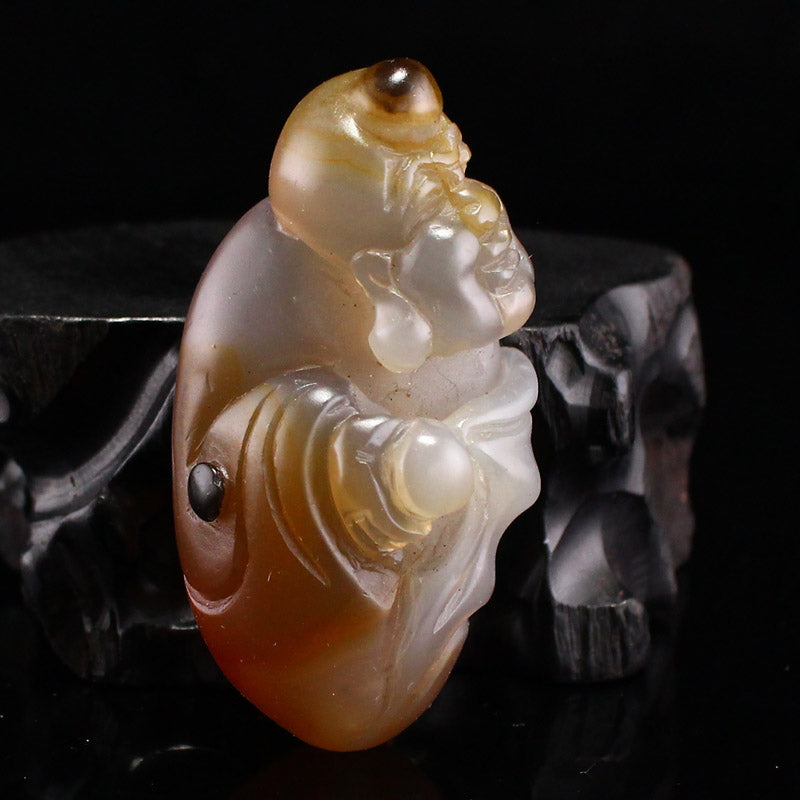 Old Agate Arhat Pendant