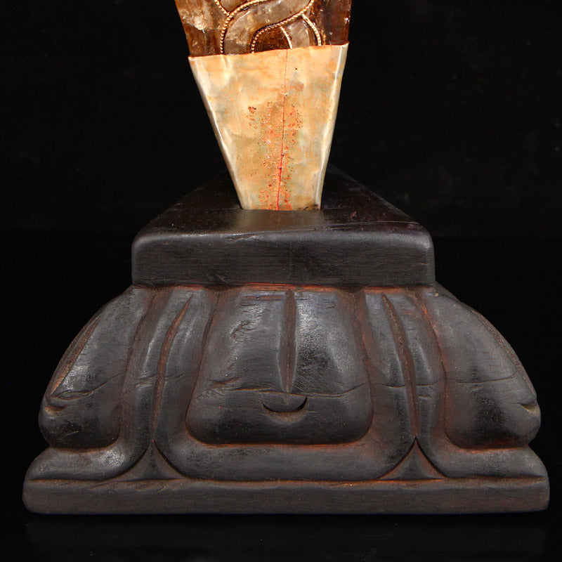 Old Buddhist Crystal Inlay Silver Wire Pestle XiangMo Statue