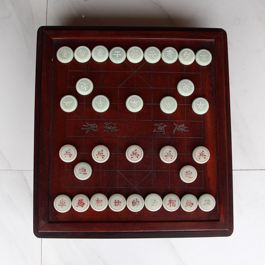 A Set Natural White Hetian Jade Chess