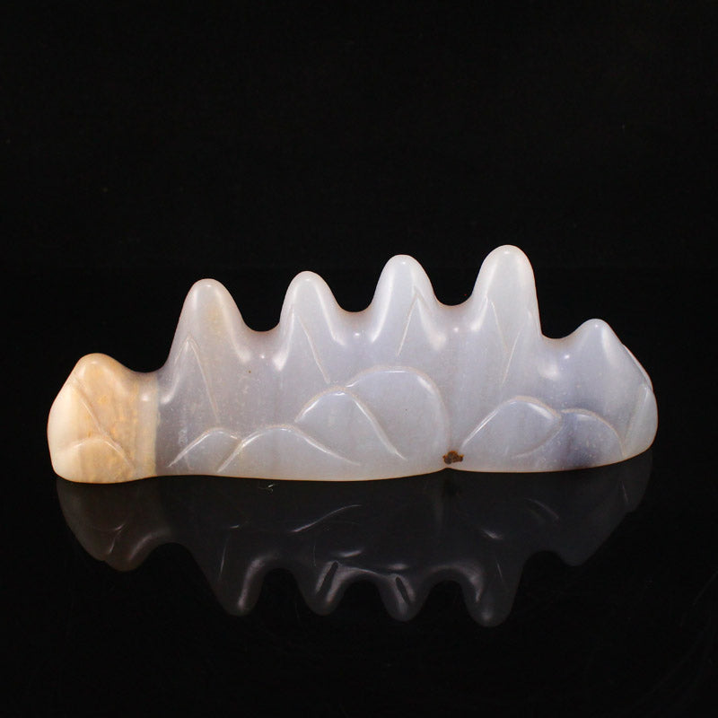 Chinese Agate Mountain Shape Brush Pen Shelf